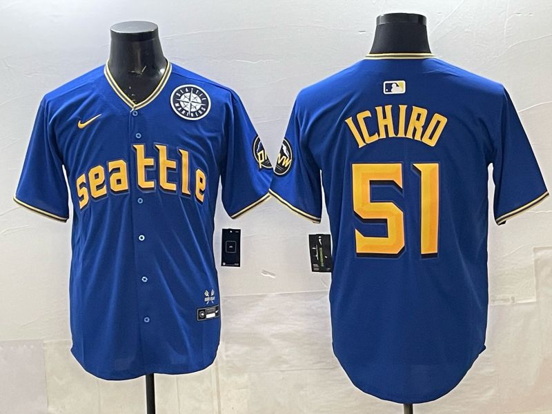 Men Nike 2025 Seattle Mariners #51 Ichiro Blue City Edition MLB Jersey 003